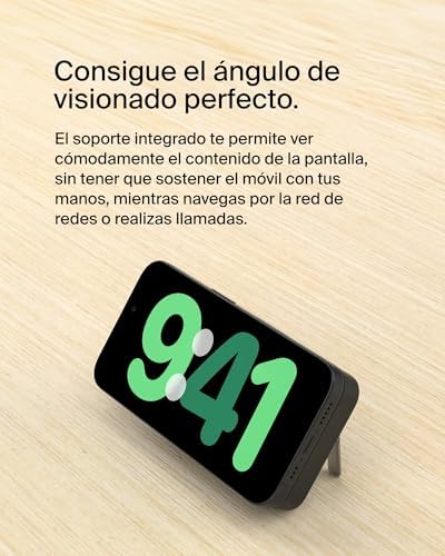 BoostCharge Pro 5000mAh Bateria Externa Sem Fios com Qi2, Carregador Portátil Compatível com MagSafe + Suporte para Cavalete, Bateria Portátil para Telemóveis 16, iPhone 15, 14, 13 e outros, Preta