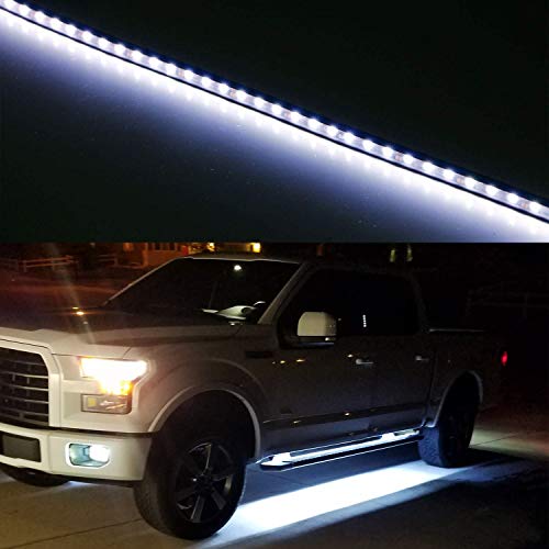 iJDMTOY (2) 40-Inch 63-SMD Flexible LED Running Board/Side Step Lighting Kit Compatible With Ford GMC Chevy Dodge Toyota Nissan Honda Truck SUV, Xenon White