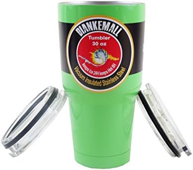 Premium Tumbler | 30 Oz Stainless Steel Travel Rambler Cup | Vacuum Insulated Coffee Mug | 2 Anti Splash Lids (1 Standard &amp; 1 Sliding) | Works Great For Hot Beverages | Keeps Ice Longer - Green