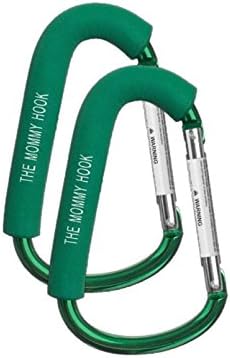 Mommy Hook Stroller Hanger, Forest Green, 2 Pack