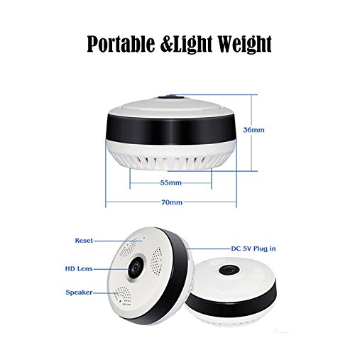 Kebidu IP Camera 360 Degree Panoramic Fisheye 3D VR Wireless Wifi 2.4GHZ Security Camera Outdoor IR Night Motion Detection