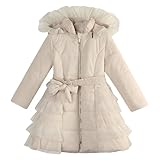Richie House Girls' Padding Jacket with Ruffled Mesh RH1395 Size 3-14Y