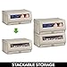 mDesign Large Fabric Closet Shoe Storage Box w/Clear Window - Shoe, Sandal, Sweater, Linen, Clothes Organizer - Boot Storage Solutions - Shoe Bin - Lido Collection, 8 Pack, Linen/Tan