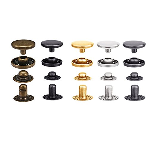 240 PCS Snap Fasteners Snaps Button Press Studs with 4 Pieces Fixing Tools and a Box, 12.5 mm in Diameter, Aunifun