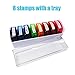 Teacher Stamp Set Self-Inking Motivation School Classroom Teacher Grading Stamp Set and Tray for Homework School Classroom (8-PCS)1 Pack