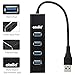4Port USB Splitter Extension Hub, atolla CH401 4 Port USB 3.0 Hub Multi USB Port Extender Adapter Optional Powered by DC & Micro USB Port Aluminium Black