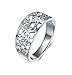 BORUO 925 Sterling Silver Ring, High Polish Tarnish Resistant Comfort Fit Victorian Leaf Filigree Vintage Style Ring