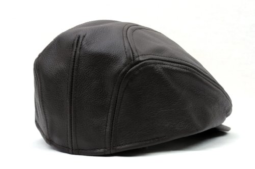 Men's Genuine Leather Ivy Cap Made in USA-Brown-S/M