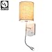 CMYK White LED Reading Wall Light, Dual Lights Source Bedroom Bedside lamp Metal Base with Switch and Includes 3W led spotlights,Suitable for Hotels, Living Rooms, Study Rooms
