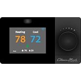 Wall Thermostat | Single Stage Heat/Cool Control | WiFi Enabled | Programmable Digital LCD - 12V DC | Auto/On Fan Control | High/Low Fan Speed - Black