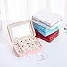 Longess Jewelry Box Organizer Faux Leather Jewelry Case Various Compartments with Mirror for Rings Earrings Necklace Bracelets Birthday Gifts for Girls Women (Pink)
