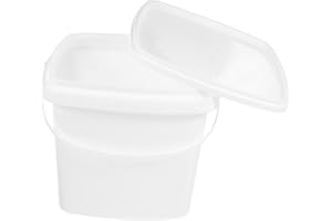 BESPORTBLE Portable Small Plastic Water Bucket with Handle and Lid Lightweight Reusable Square Food Storage