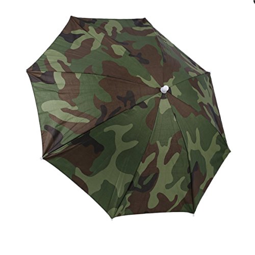 Smartlove1P Portable Outdoor Sports 69cm Umbrella Hat Cap Folding Women Men Umbrella Fishing Hiking Golf Beach Headwear Handsfree Umbrella CH - Thumbnail 6