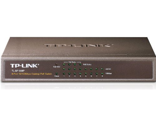 TP-Link 8-Port Fast Ethernet Unmanaged PoE Switch with 57W 4-PoE Ports | 802.3af | Plug and Play | Desktop| Metal | Limited Lifetime (TL-SF1008P)