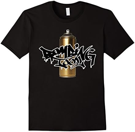 Mens Golden Spray Can Bombing Tool handstyle tag graffiti shirt XL Black