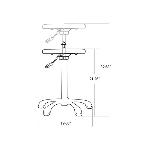 Retro-Polyurethane-Swivel-Bar-Chair-Stool-No-Arm-and-Back-for-Office-Medical-Massage-Spa-Hairdresser-Salon-Use-360-Degree-Swivel-500LBS-Capacity-2126-3268-Seat-Height