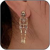 Punk Halloween Earrings for Women, Spooky Skull Skeleton Dangle Earrings for Women,Bloody Knife Drop Earring,Scary Halloween Party Earring for Halloween Accessories
