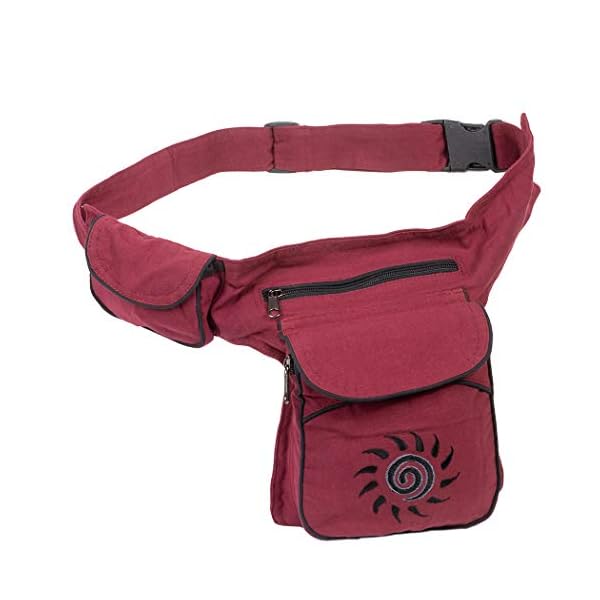 Riñonera Lateral con Bordado (Granate) | DeHippies.com