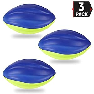 8.5″ Foam Spiral Football PU Soft Balls, Set of 3, for Kids Sports Training Practice Indoor Outdoor Play