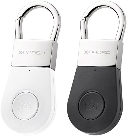 Key Chain Tracker Bluetooth Finder Alarm,Bag,Purse,Luggage,Pet Locator Metal Keychain Tracking Device with Remote Shutter by Xpadsp (Black and White)
