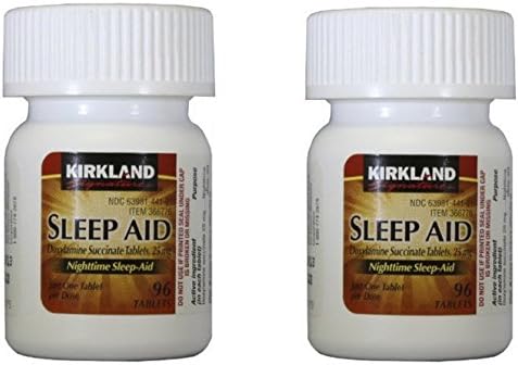 192 Kirkland Sleep Aid Doxylamine Succinate 25mg Tablets Sleeping Pills 2 Bottle