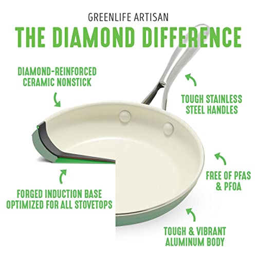 GreenLife Artisan Healthy Ceramic Nonstick, 12 Piece Cookware Pots and