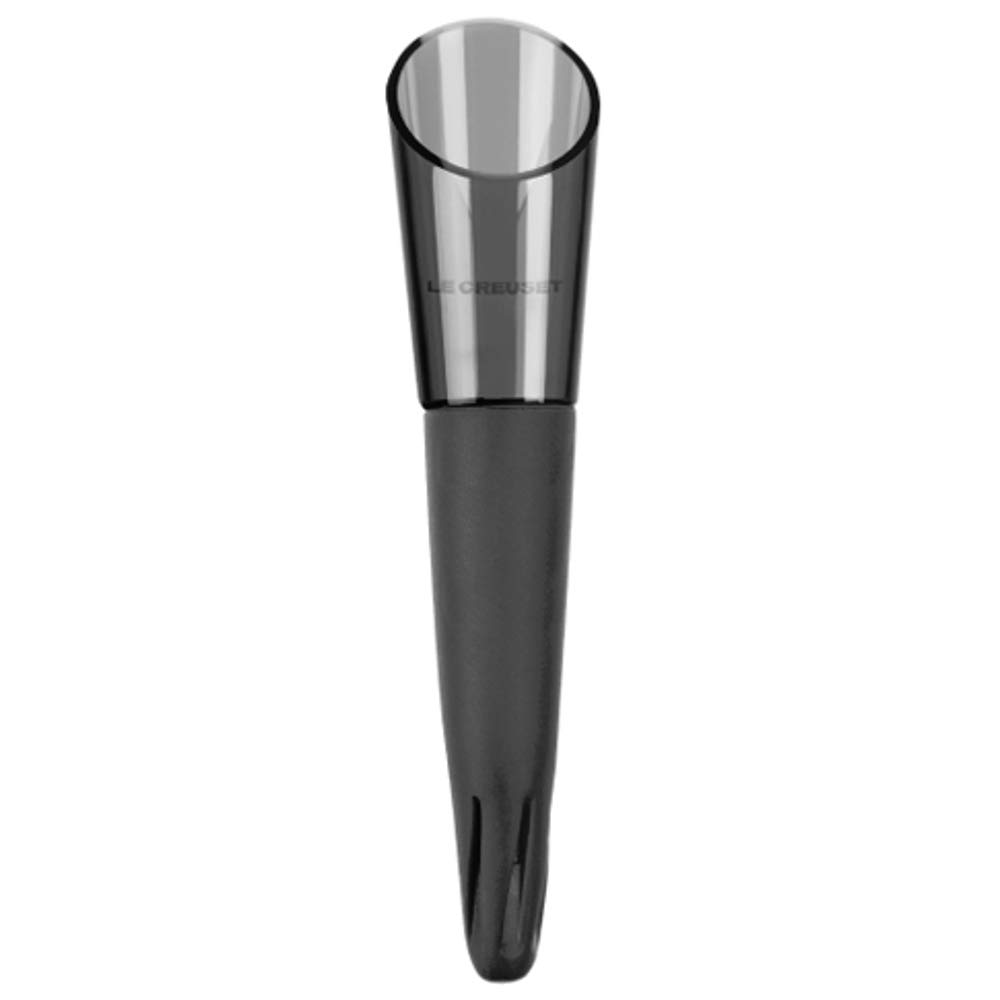LE CREUSET WA143L-31 Instant Aerator Wine Pourer With Drip-Free Pouring Edge, Model WA-143, Suitable For All Wine Bottles, Plastic, Black Onyx, 59138011047068