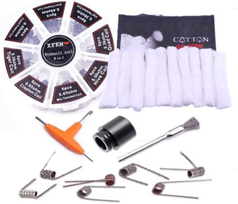 Kit 48 Resistors Coils with Cotton, Tools and Drip Tip for Vapeo