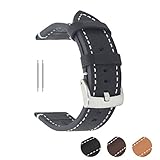 Berfine Extra Soft Genuine Leather Watch Band Replacement for Men Women