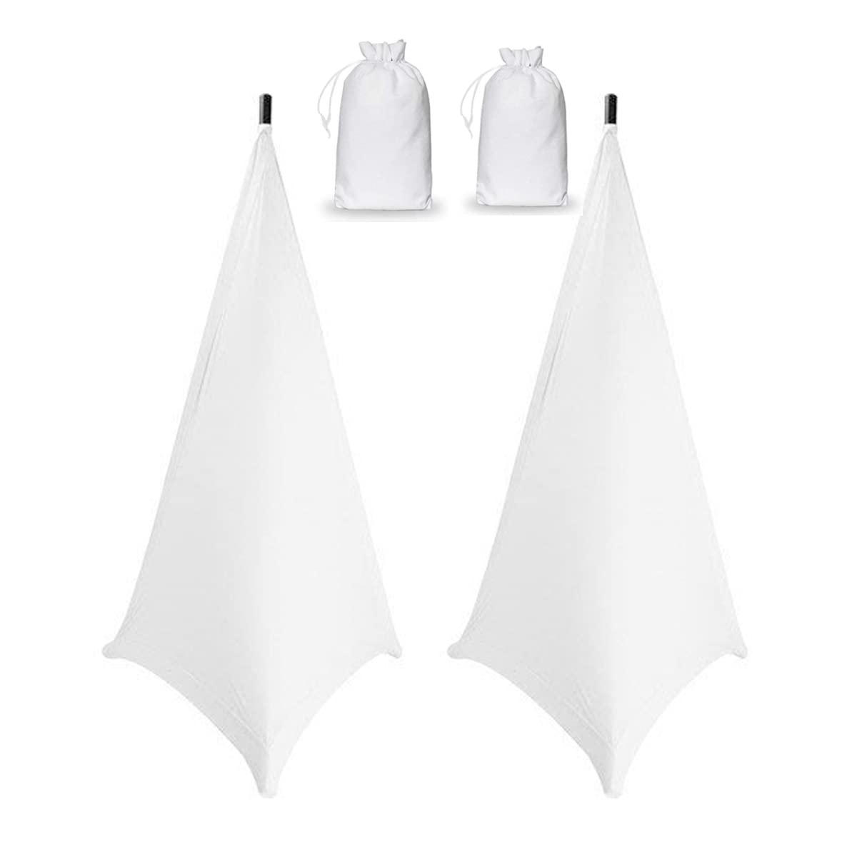 COOSOO Universal Speaker Stand Cover - Black, Lycra Spandex Material - 6 Feet High - Universal Fit - Speaker Amplifier Stand - 360 Degree Cover - Weddings Banquets Events
