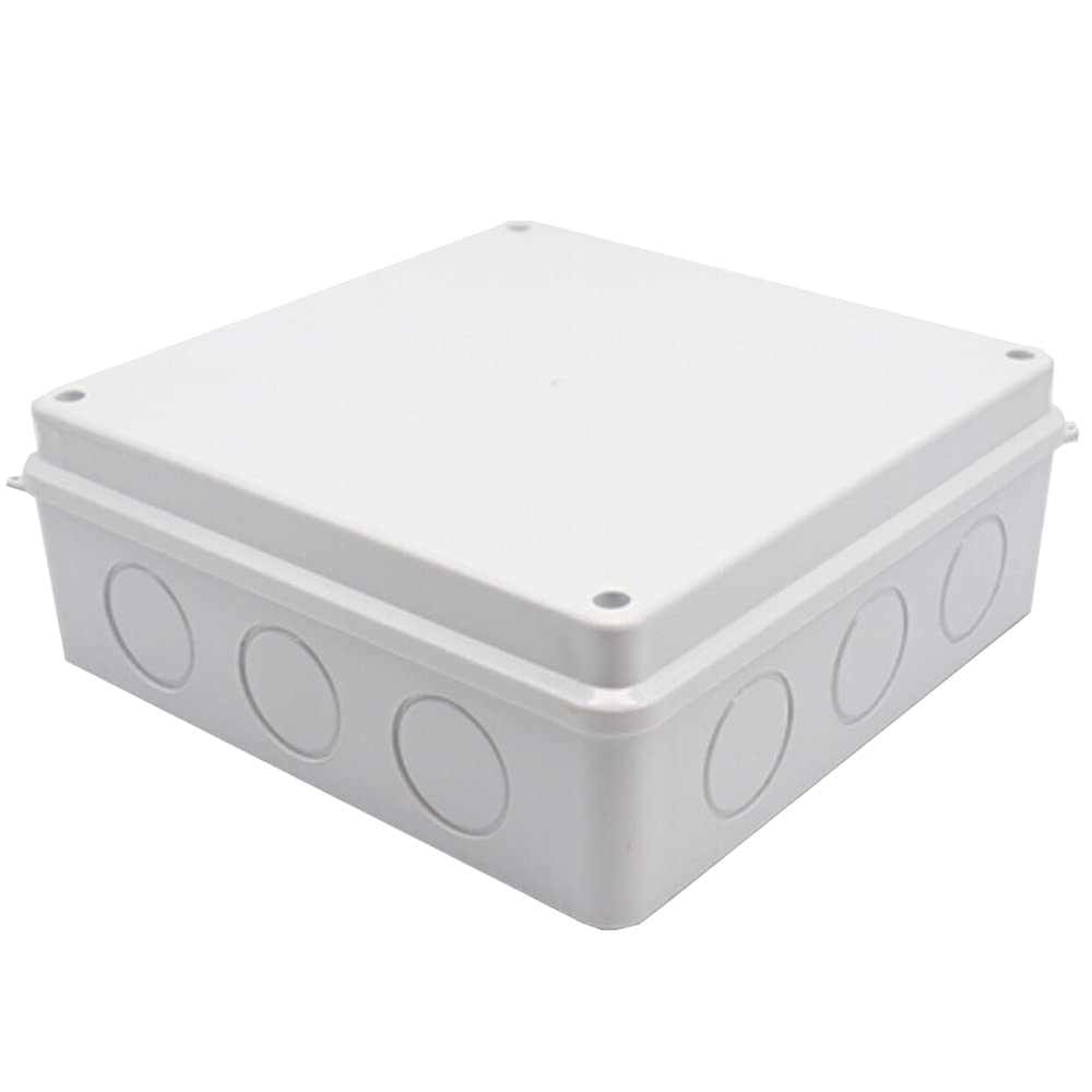 Electrical Junction Box, IP55 Weatherproof Electrical Enclosure Project Instrument Case, Reserved Hole Project Box (1Pcs - 200 x 200 x 80mm)