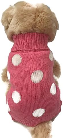 Le Petit Chien Small Dog Clothes Warm Cute French Polka Dots Pet Sweater. Winter Apparel, Puppy