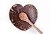 Kalea Heart Shaped Shallow Coconut Dish with Spoon - Real Natural Coconut Shells - Great for Food Art Photography and Desserts