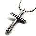 FORGIVEN JEWELRY Baseball Bat Cross Necklace In Pewter