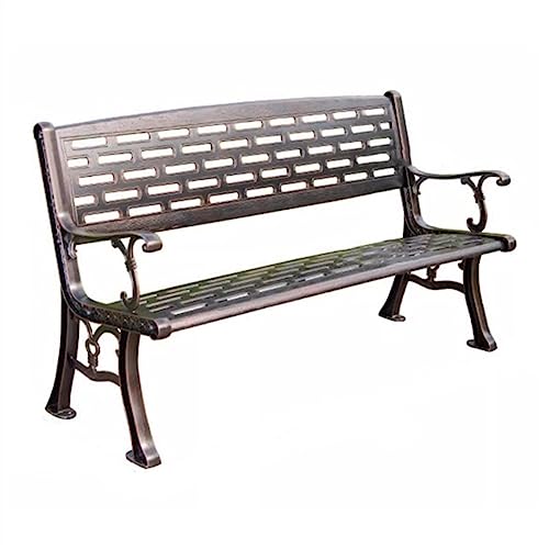 XRXwuf689 Outdoor Garden Bench Outdoor Terrace Park Bench, Vintage Copper Cast Aluminum, Suitable for Courtyard Porch Deck Entrance or Backyard Park Bench