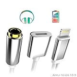 iPhone 7 Adapter(Compatible with iOS 10.3) TOPGO Lightning to Charger and Lightning to 3.5mm Aux Earphones Jack Cable for iPhone 7/7 Plus [No Calling Function & Music Control] - Silver