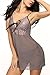 Avidlove Women Sexy Babydoll Bust Hole Sleepwear Lace See-through Lingerie Set Gray (FBA) XL