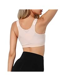 Sujetador deportivo para mujer con cierre frontal inalámbrico y correas ajustables