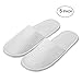 AhfuLife Spa Slippers 5 Pairs - White Disposable Closed-Toe Hotel Slippers, Non-slip for Guests, House, Bedroom, Wedding, Party, Travel - Unisex