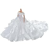 1 Pcs white Dress Rapunzel Party Dress Costume Wedding Gown Dress For Dolls