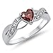 CHOOSE YOUR COLOR Sterling Silver Infinity Knot Heart Promise Ring