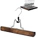 Clutter Mate - Set of 12 - Wood Pant Hangers with Locking Bar, Premium Light Walnut Finish for Pants and Slacks
