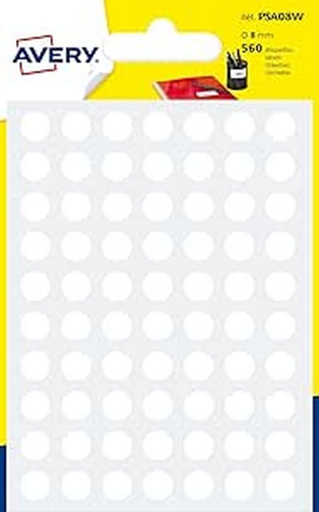 Avery 560 dots Diam 8mm White