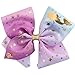 JoJo Siwa Signature Collection Hair Bow - Blue, Purple with Gold Mermaid Stars