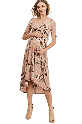 Low Surplice Wrap Maternity Dress 