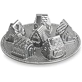 Nordic Ware Cozy Village Gingerbread House, 6 Cups, Silver