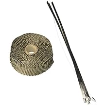 pacewalker 2,5 cm X 16 'para la motocicleta Fibra de vidrio de calor Shield calor de escape Wrap Rollo de cinta de titanio con Inoxidable