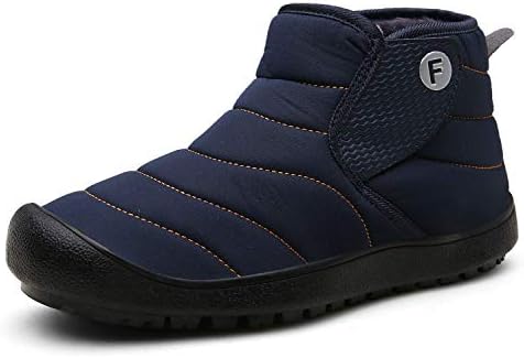 LIGHTEN Waterproof Snow Sneakers Boots Fur Lined Ankle High-Top Outdoor Slip-on Booties Anti-Slip Winter Shoes for Womens Mens