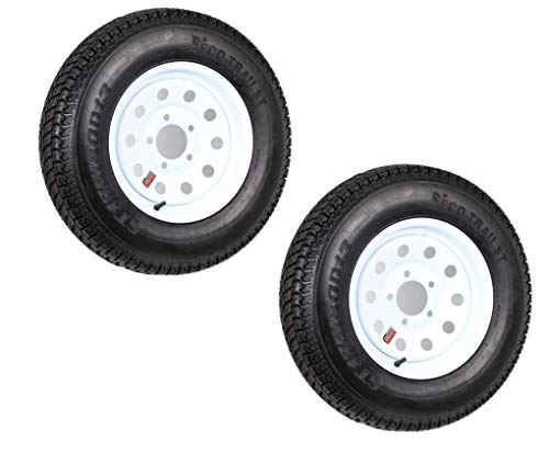 eCustomRim 2-Pack Trailer Tire Rim ST175/80D13 175/80 B78-13 LRC 5 Lug White Modular Wheel