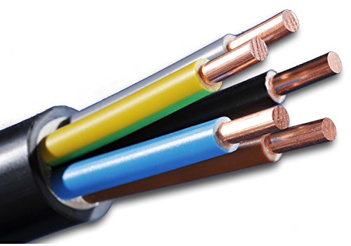 Starkstromkabel - NYY-J 5x2,5 mm² - Kunststoff Erdkabel - 25m / 25 m / 25 meter - schwarz